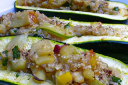 Nutritious Vegan Zucchini Boats with Quinoa & Veggies