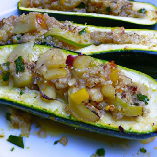 Nutritious Vegan Zucchini Boats with Quinoa & Veggies