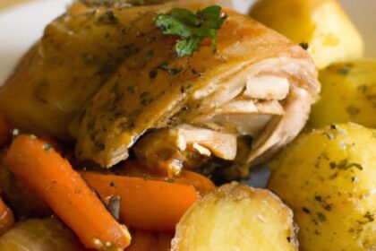 Golden Roasted Chicken with Carrots and Potatoes Delight