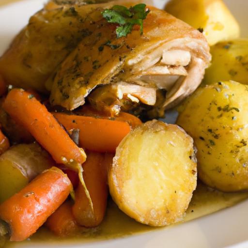 Golden Roasted Chicken with Carrots and Potatoes Delight