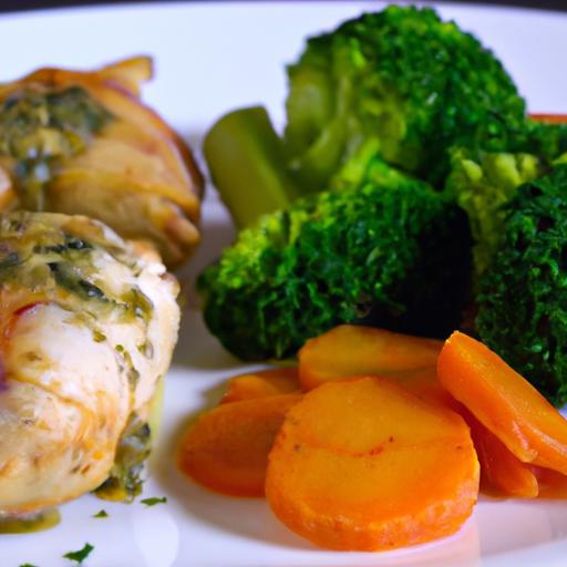 Oven-Baked Chicken Thighs with Sweet Potatoes & Broccoli Delight