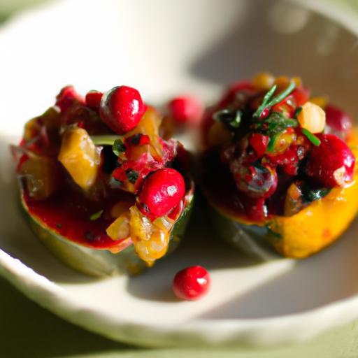 Harvest Delight: Stuffed Acorn Squash with Quinoa & Cranberries