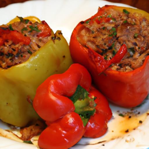 Hearty Stuffed Peppers: Minced Beef and Rice Delight