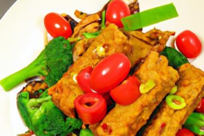 Savor Vegan Tofu Stir-Fry with Creamy Peanut Sauce Delight