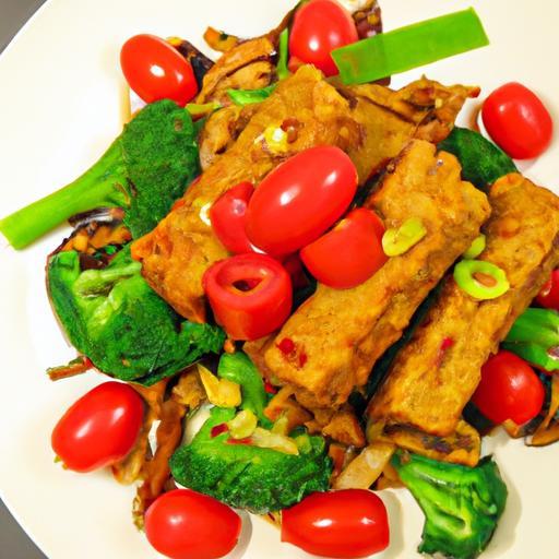 Savor Vegan Tofu Stir-Fry with Creamy Peanut Sauce Delight
