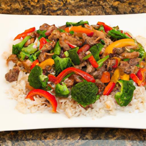 Sizzling Ground Beef Stir-Fry with Veggies and Rice Delight