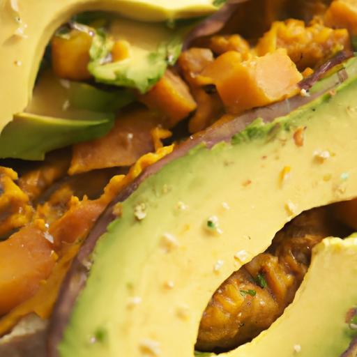 Wholesome Delight: Baked Sweet Potato with Creamy Avocado