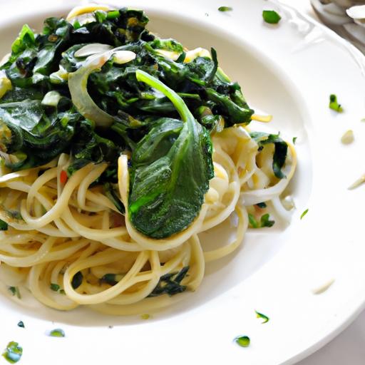 Garlic-Kissed Spinach Spaghetti: A Vibrant Pasta delight