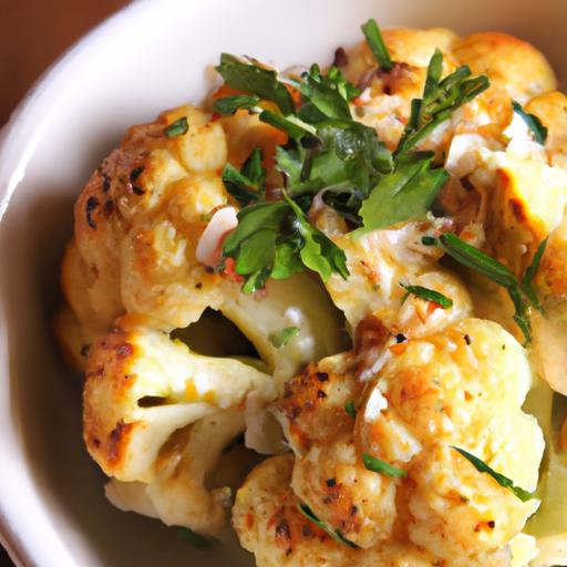 Golden Roasted Cauliflower Drizzled with Creamy Tahini Sauce
