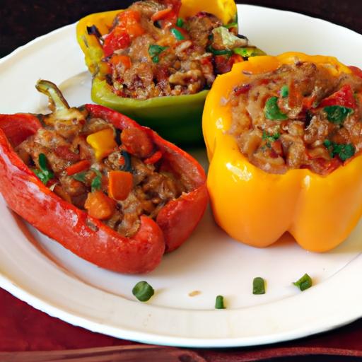 Hearty Stuffed peppers: Minced Beef and Rice Delight