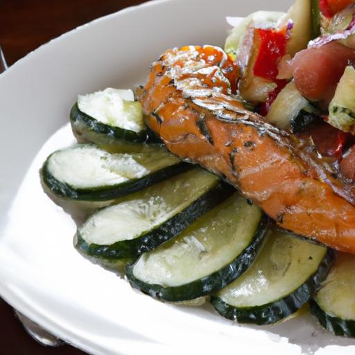 Savor the Flavors: Grilled Salmon Meets Crisp Cucumber Salad