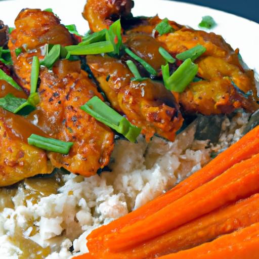Crispy Chicken Tenders Paired with ⁤Roasted‌ Carrots ⁤& Rice