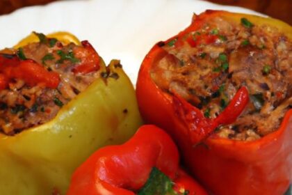 Hearty Stuffed Peppers: Minced Beef and Rice Delight