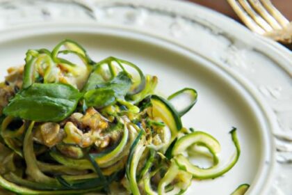 Twist on Tradition: Zucchini Noodles Drenched in Pesto Magic