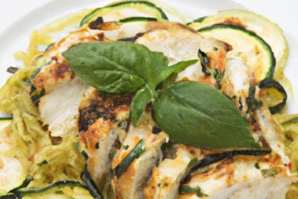Healthy Baked Chicken Parmesan with Zucchini Noodles Twist