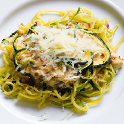 Healthy Baked Chicken Parmesan with Zucchini Noodles Twist