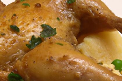 Golden Roasted Chicken Paired with Creamy Mash & Peas