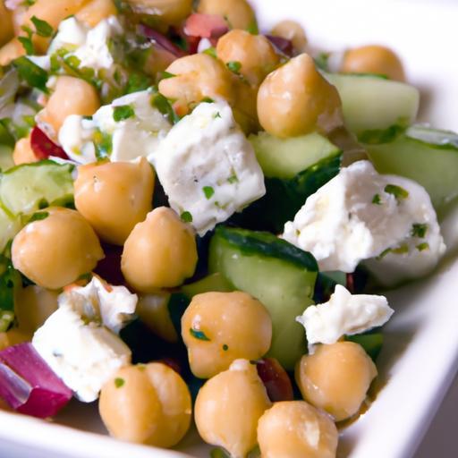 Fresh & Flavorful Chickpea Salad with Cucumbers and Feta