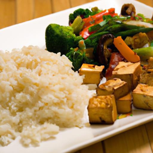 savor Teriyaki Tofu with Rice and‍ Vibrant Veggie Stir-Fry
