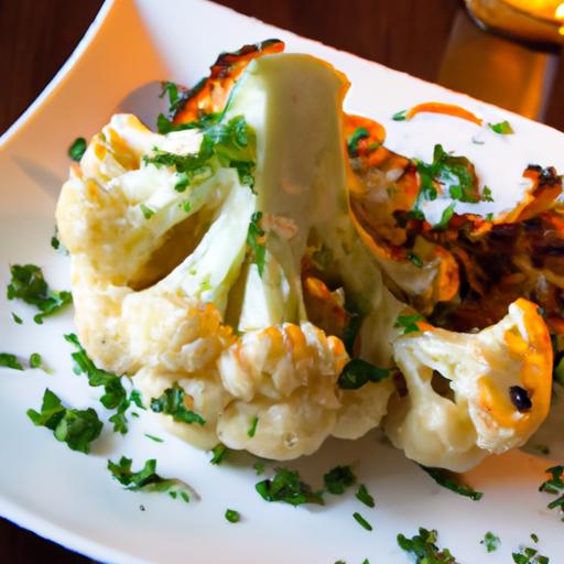 Savor Cauliflower Steaks with Zesty garlic Herb Sauce