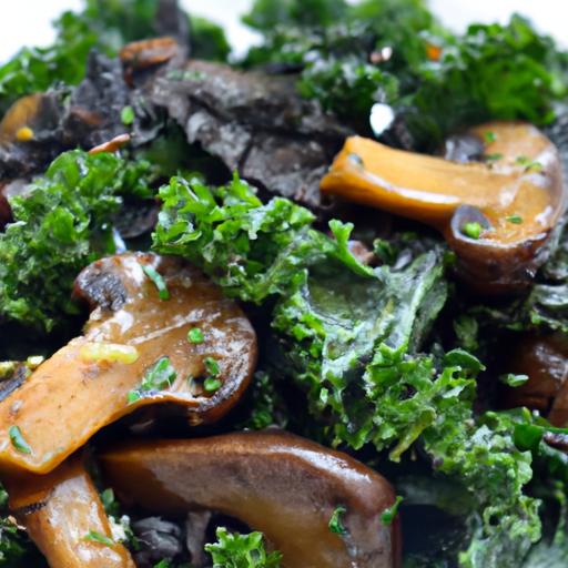 Wholesome Vegan Delight: Mushroom & Kale⁣ Salad Recipe