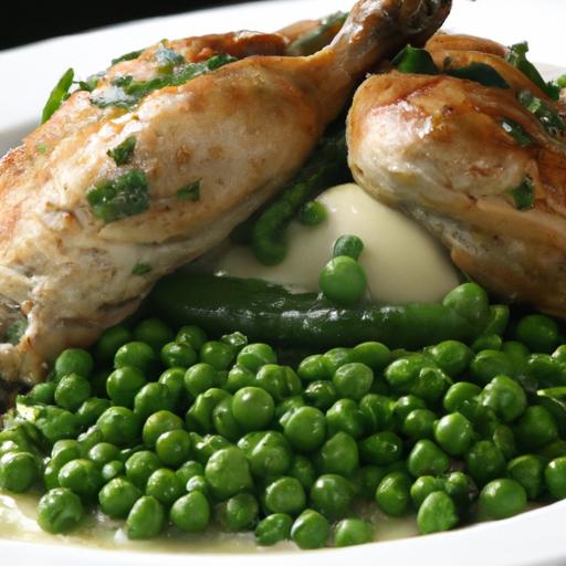 Golden Roasted Chicken Paired with Creamy Mash & Peas