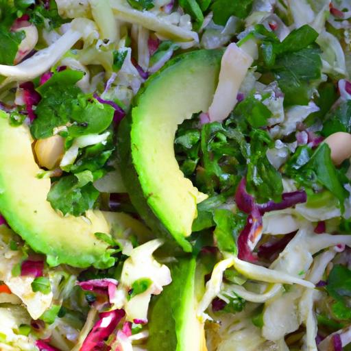 fresh & Flavorful: Vegan Cabbage slaw with Creamy avocado