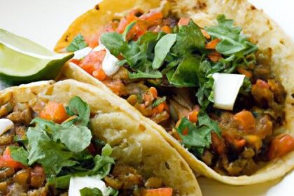 Hearty Lentil Tacos: Flavorful Salsa Meets Creamy Sour Cream