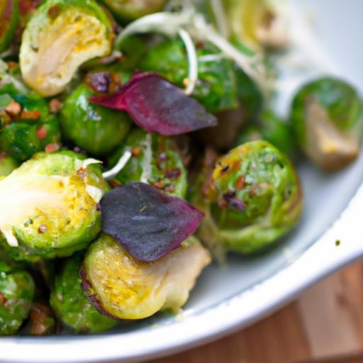 Crispy Roasted Brussels Sprouts with Zesty Mustard Vinaigrette