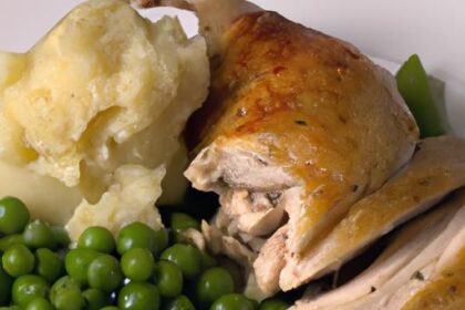Savor the Classic: Roasted Chicken with Mashed Potatoes & Peas