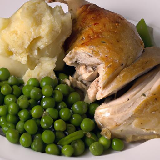 Savor the Classic: Roasted Chicken with Mashed Potatoes & Peas