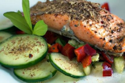 Savor Summer: Grilled Salmon Meets Crisp Cucumber Salad