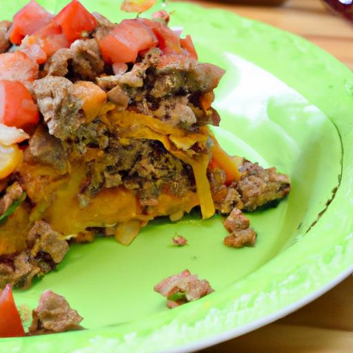 Hearty Taco Casserole: Ground Beef & Cheddar Delight