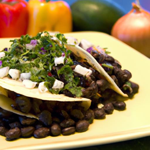 Veggie⁣ Tacos:⁤ Black Beans, Guacamole & Zesty Salsa Delight