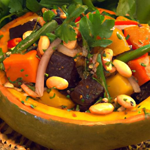 Harvest harmony: vibrant Vegan Pumpkin & ‍Black Bean Salad