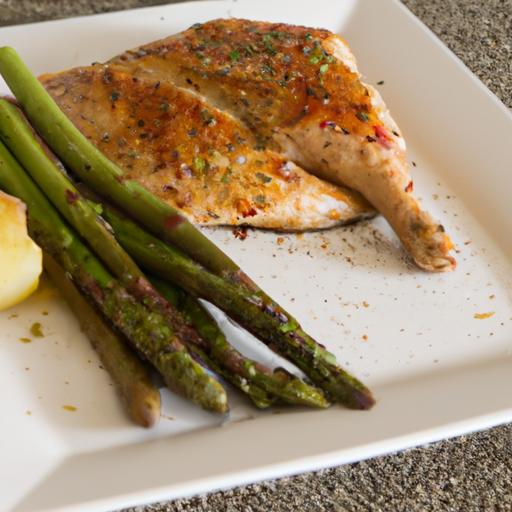 Golden Roasted Chicken with Crispy Potatoes & Fresh Asparagus