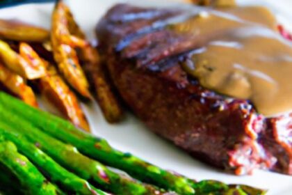 Savor the Perfect Grilled Steak with Sweet Fries & Asparagus