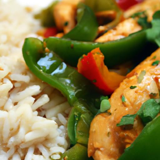 Sizzling Chicken Fajitas with Colorful Peppers & Rice