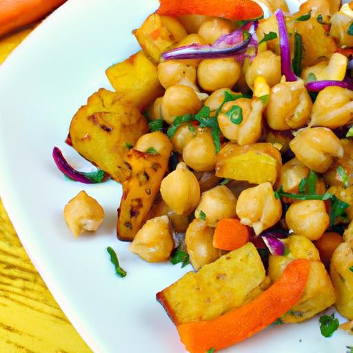 Wholesome Roasted Sweet Potato & Chickpea Salad Delight