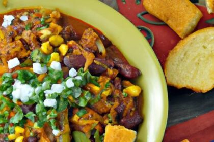 Hearty Veggie-Packed Chili with Classic Cornbread Twist