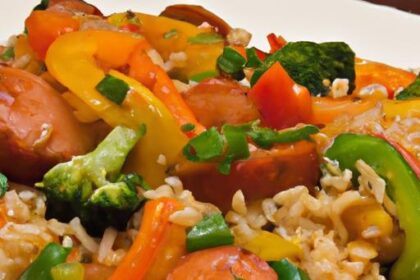 Savor Sausage and Veggie Stir-Fry: A Colorful Rice Delight