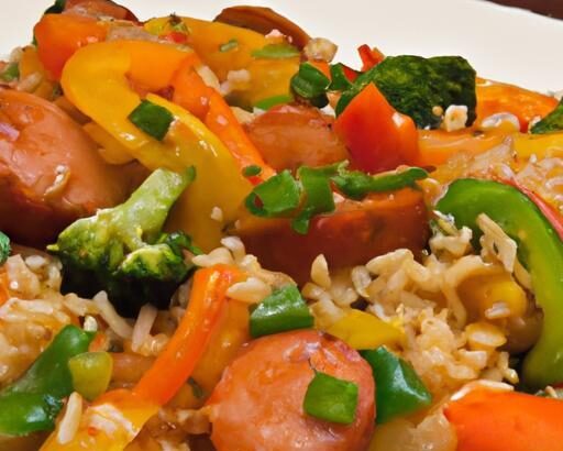 Savor Sausage and Veggie Stir-Fry: A Colorful Rice Delight