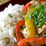 Sizzling Chicken Fajitas with Bell Peppers and Fluffy Rice