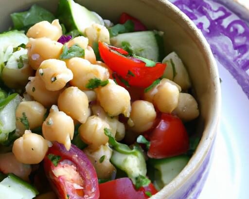 Refreshing Chickpea Salad with Crisp Cucumber & Juicy Tomatoes