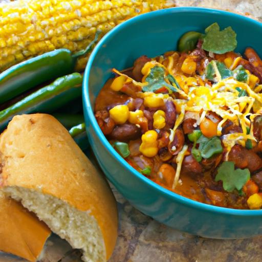 Hearty Veggie-Packed Chili with Classic Cornbread Twist