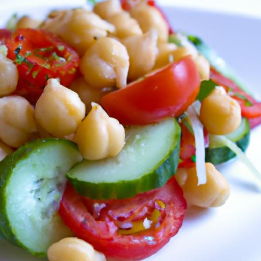 Refreshing Chickpea Salad with Crisp Cucumber & Juicy Tomatoes