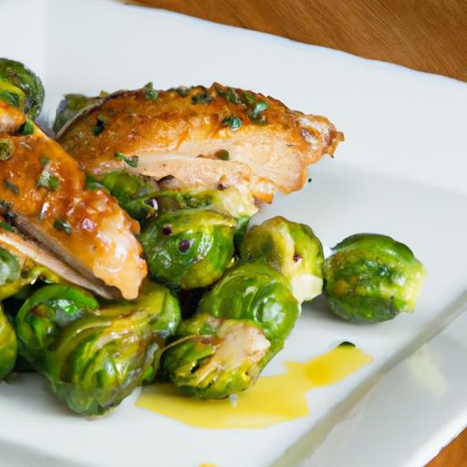 Zesty Roasted Lemon Herb Chicken with Crispy Brussels Sprouts