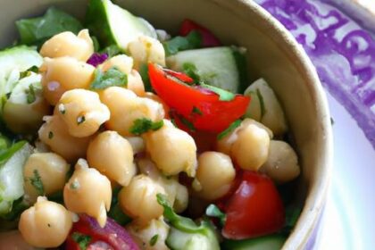 Refreshing Chickpea Salad with Crisp Cucumber & Juicy Tomatoes