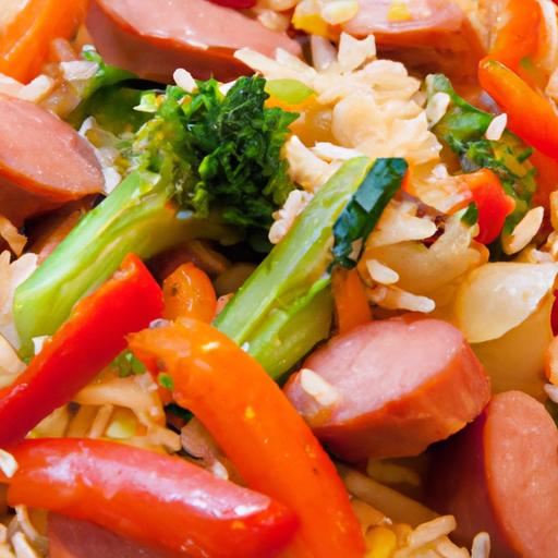 Savor Sausage and Veggie Stir-Fry: A Colorful Rice Delight
