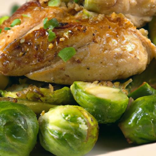 Zesty Roasted Lemon Herb Chicken with Crispy Brussels Sprouts